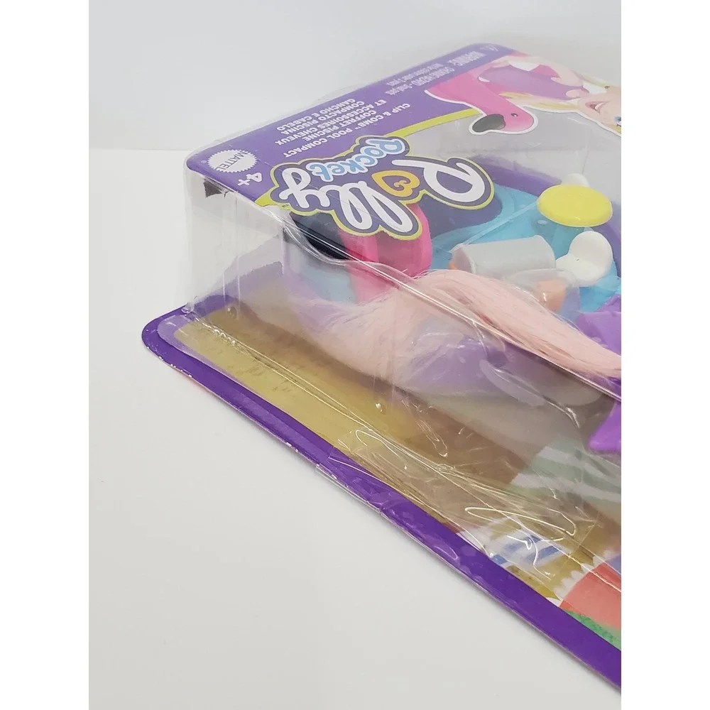 Polly Pocket Clip & Comb Pool Compact Playset Mattel GVM23 Purple Doll Acesories